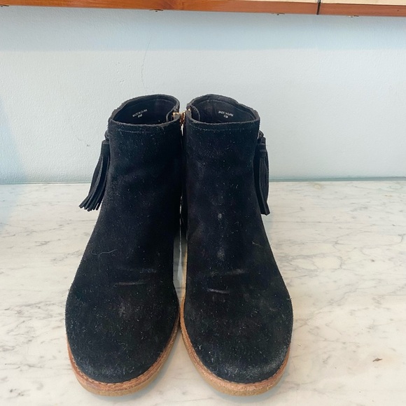 Kate Spade Bellamy Suede Tassel Black Booties Size 8.5 VGUC - Picture 3 of 6